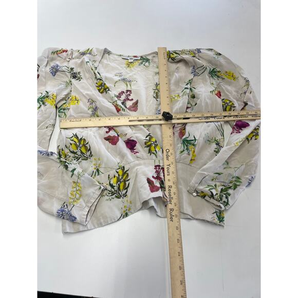 Chelsea and Walker Shirt Womens 8 White Floral White‎ Floral Long Sleeve Top - Picture 6 of 10